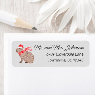 Christmas Capybara Return Address