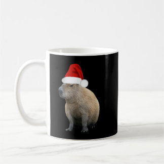 Christmas Capybara Santa Hat  Coffee Mug