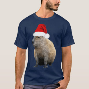 Christmas Capybara Santa Hat  T-Shirt