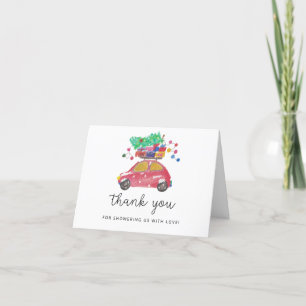 Christmas car - baby shower thank you  card
