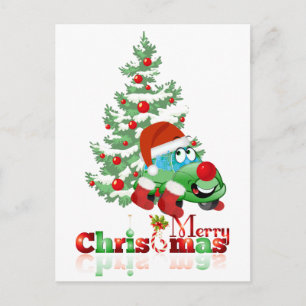 Christmas Car Cartoon Postcard
