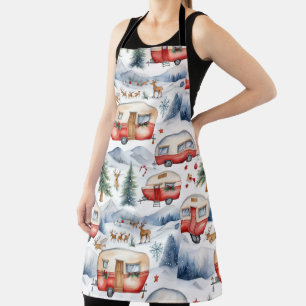 Christmas Caravan, Snow, Deer Apron