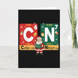 Christmas Carbon Nitrogen 67 Funny Science Santa T Card