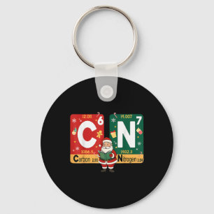 Christmas Carbon Nitrogen 67 Funny Science Santa T Key Ring