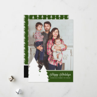 Christmas Card 2024 Green Tree Pattern 