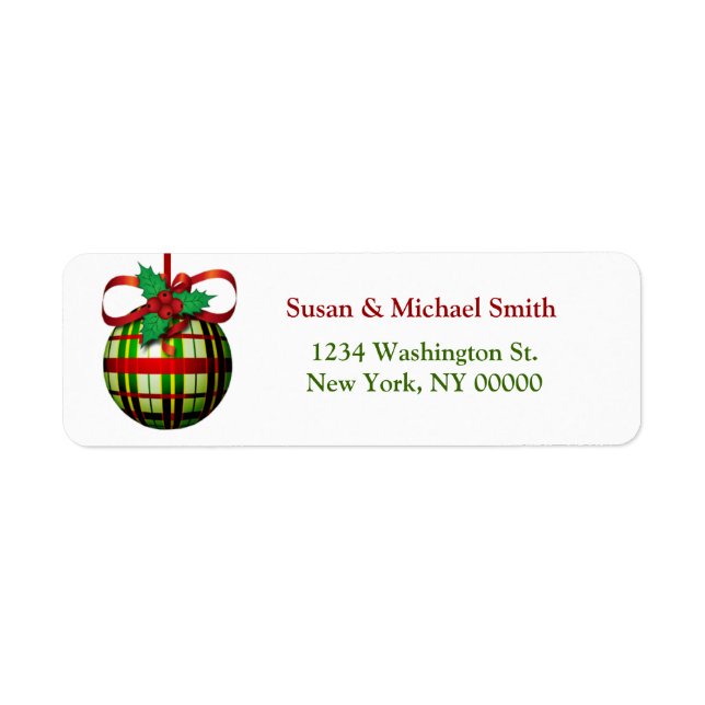 Christmas Card Address Labels | Christmas Ornament (Front)