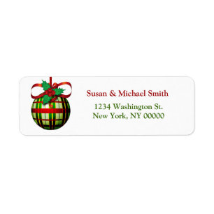 Christmas Card Address Labels   Christmas Ornament
