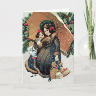 Christmas Card - Adorable Mother Daughter Card