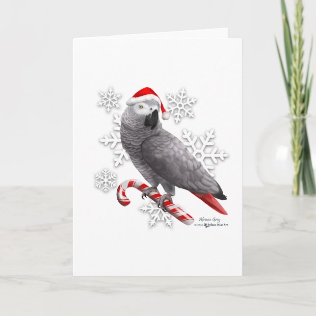 Christmas Card African Grey (Front)