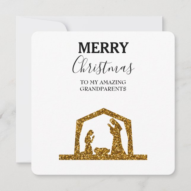 Christmas Card Amazing Grandparents - Nativity (Front)