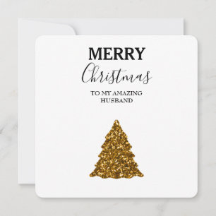 Christmas Card Amazing Husband - Glitter Xmas Tree