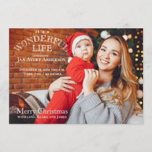 Christmas Card Baby Announcement Photo