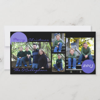Christmas Card - Black with Light Blue/Purple