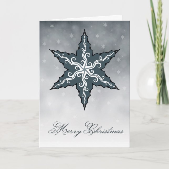 Christmas Card Blue Snow Flake (Front)