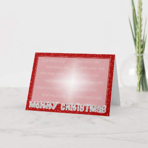 Christmas Card Border - Red Silver