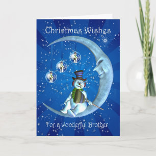 Christmas card, Brother Christmas, Snowman on the Holiday Card