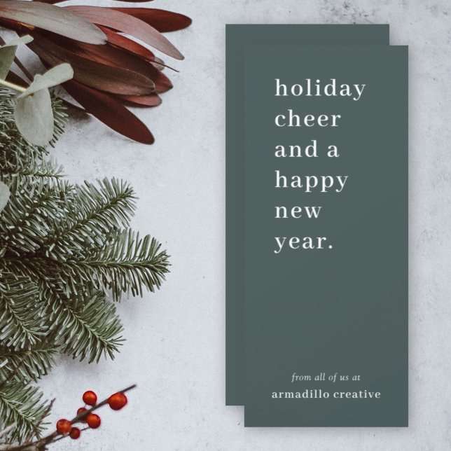 Christmas Card | Business Modern Forest Green (Elegant forest green business Christmas card created for stylish, festive, & professional greetings)