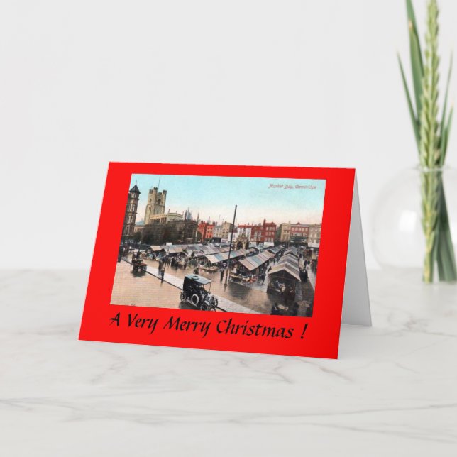 Christmas Card - Cambridge, Market Day (Front)