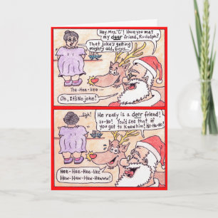 Christmas Card -Cartoon, "Deer Friend"