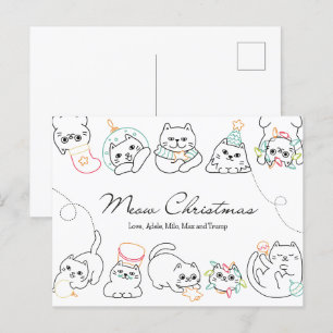 Christmas Card Cat Lover Christmas Postcard