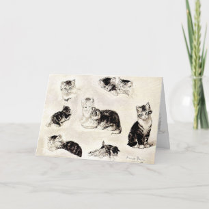 Christmas Card: "Cats Eating and Playing" Holiday Card