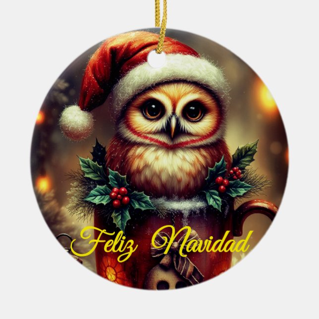 Christmas Card  Ceramic Tree Decoration (Front)