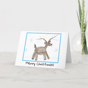 Christmas Card - Children's Art - Rudolph