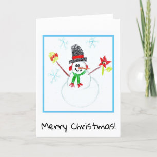 Christmas Card - Children's Art -  Snowman