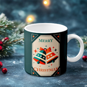 Christmas Card - Christmas Jingle Bells and Stars Coffee Mug