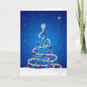 Christmas Card Christmas Tree With Ice And Baubles