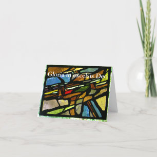 Christmas card, Church stained glass photo Holiday Card