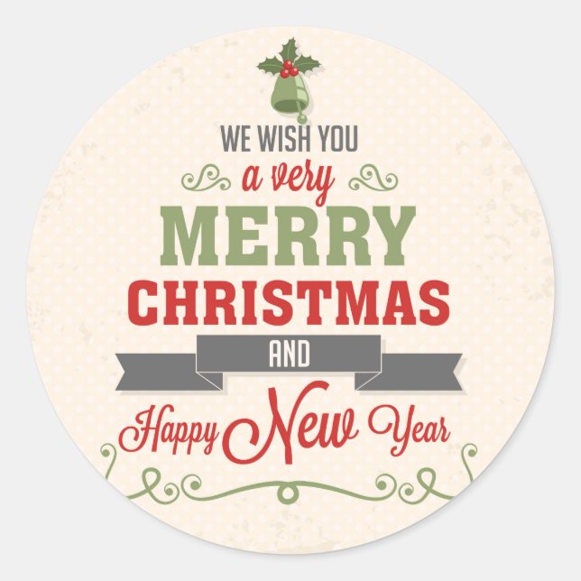 Christmas Card Classic Round Sticker (Front)