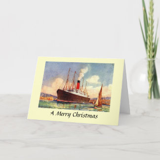 Christmas Card - Cunard Liner "Carpathia".