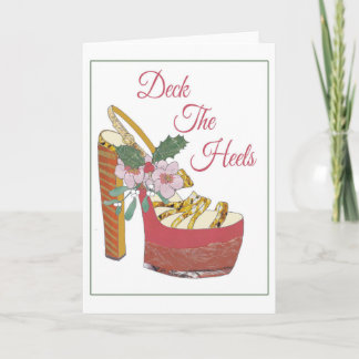 Christmas Card. Deck the Heels. Mistletoe shoe. Holiday Card