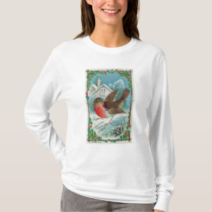 Christmas card depicting a robin T-Shirt