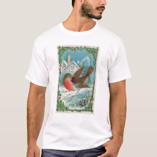 Christmas card depicting a robin T-Shirt