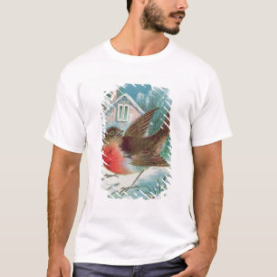 Christmas card depicting a robin T-Shirt
