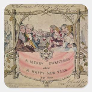 Christmas Card, example of the known Christmas Square Sticker