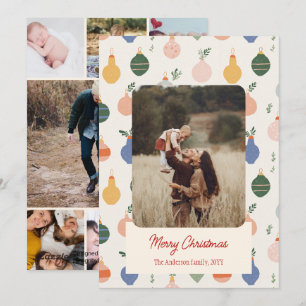 Christmas card fancy ornaments
