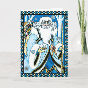 Christmas Card: Father Christmas with Gifts Holiday Card