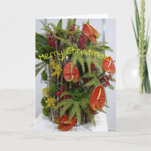 Christmas Card -  Flamingo Flowers