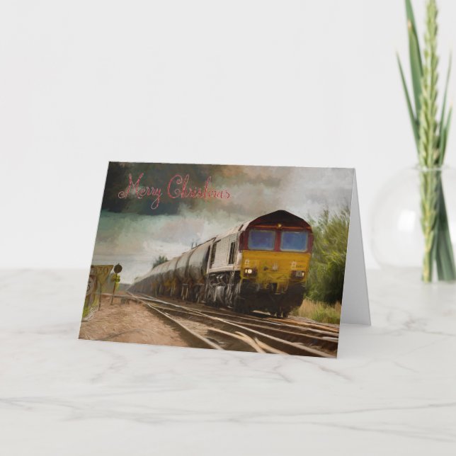 Christmas card for any fan of trains & railways (Front)