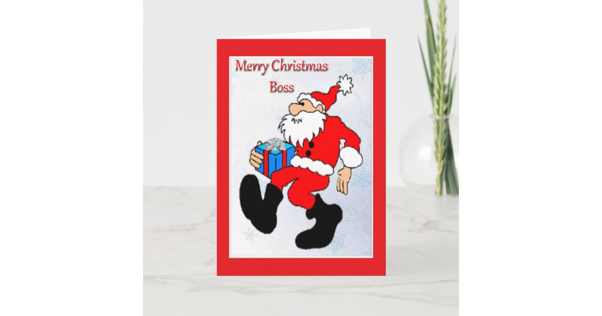 Christmas Card For Boss Zazzle.co.uk