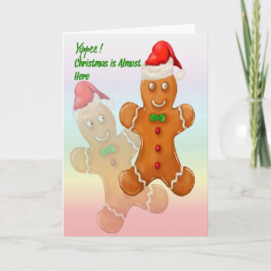 Christmas Card for Children with Gingerbread Men