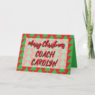 Christmas Card for Coach, Personalized with Name