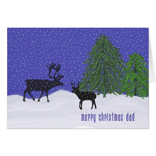 Christmas Card for Dad Deer & Snow