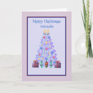 Christmas Card for Hairstylist Lavender Tree
