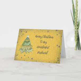Christmas Card for Husband in Gold Colours