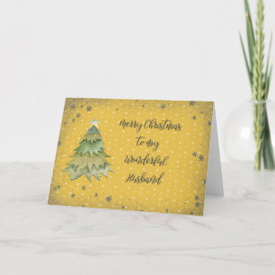 Christmas Card for Husband in Gold Colours