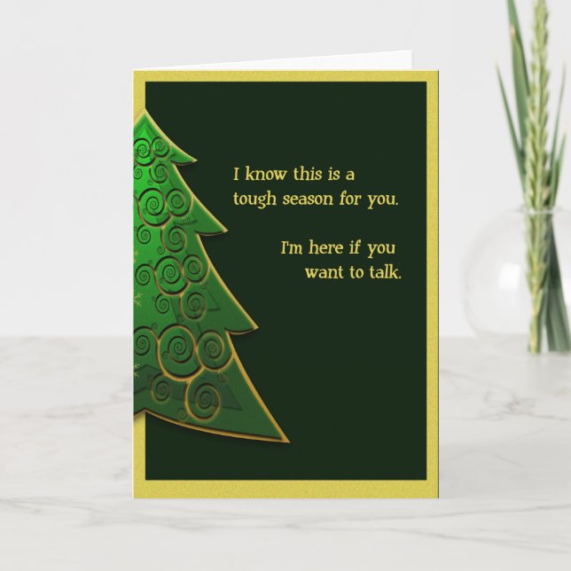 Christmas card for person mourning or sad (Front)